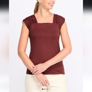 Montgomery Post Mindy Ruched Contour Knit Top- XL